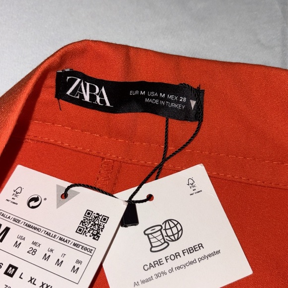 Zara pants straight leg ankle length button/zip closure Size Medium NWT - Picture 9 of 11